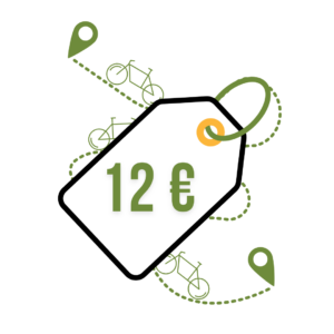 Tarif pour la location d'une heure de vélo - 12 €